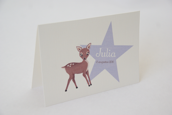 geboortekaartje julia lila 